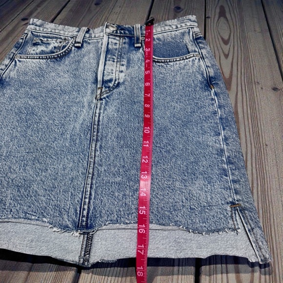 Rag and Bone Denim High Waist Acid Wash Mini Skirt - Picture 5 of 6